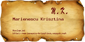 Marienescu Krisztina névjegykártya